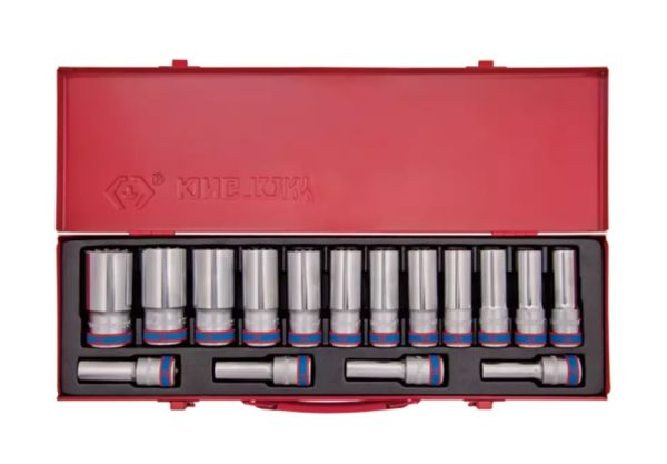 Набір головок 1/2" 6-гранн. довгих 16 одиниць