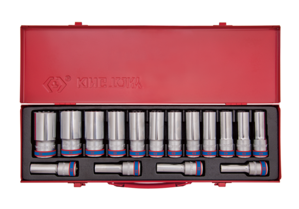 Набір головок 1/2" 6-гранн. довгих 16 одиниць