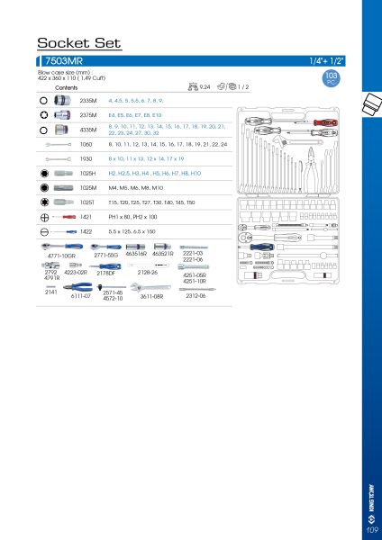 Набір інструментів 103 одиниці 1/4"+1/2"