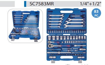 Набір інструментів 83 одиниць 1/4"+1/2"