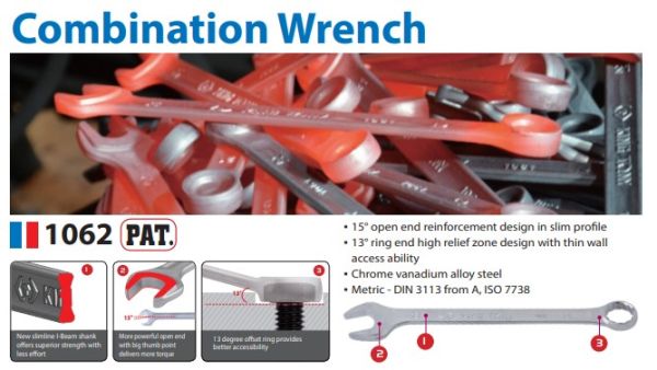 Набір ключів комбі 10-32 мм 15 одиниць  KING TONY