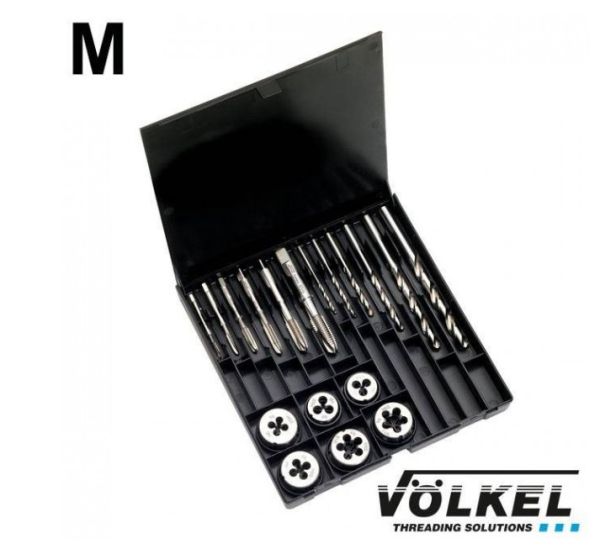 Набір мітчиків та плашок M3-M10 18 од. HSS-G VOLKEL 80501