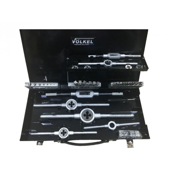 Набір мітчиків та плашок M 3-M12 35 од. HSSG DRILBOX VOLKEL 49107