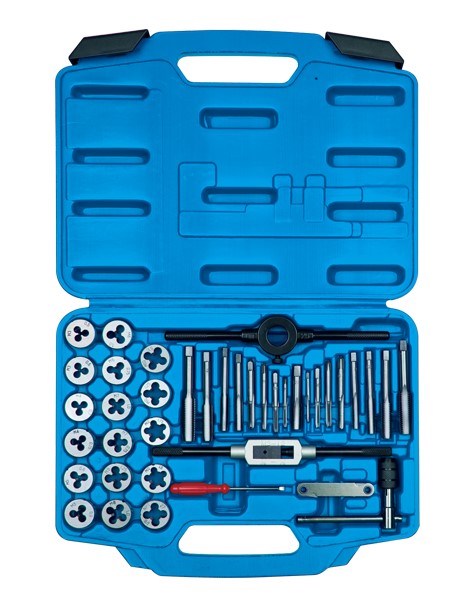 Набір метчиків та плашек метричних 39 одиниць М3-М12