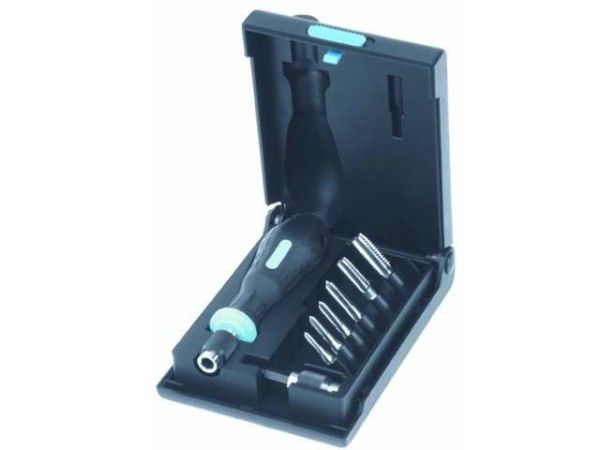 Набір мітчиків М3-4-5-6-8-10 + магнітний тримач 1/4" + ручка; VOLKEL 67422