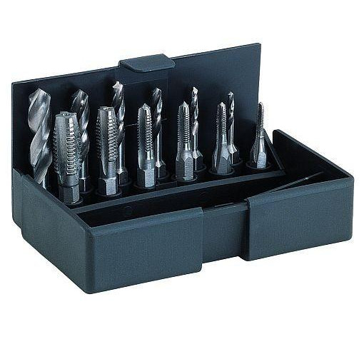 Набір мітчиків М3-4-5-6-8-10 та свердл 2,5/3,3/4,2/5,0/6,8/8,5 мм + магнітний утримувач 1/4"; HSS-G . VOLKEL 67020
