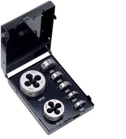 Набір плашок М3-4-5-6-8-10-12; HSS-E; DRILBOX. DIN 223 VOLKEL 49522