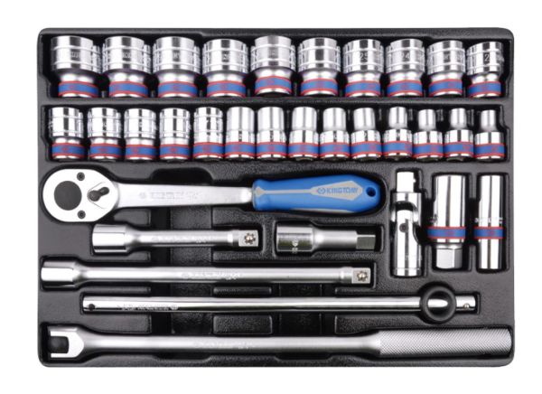 Набір торцевих головок 1/2" 33 одиниць з принаддям