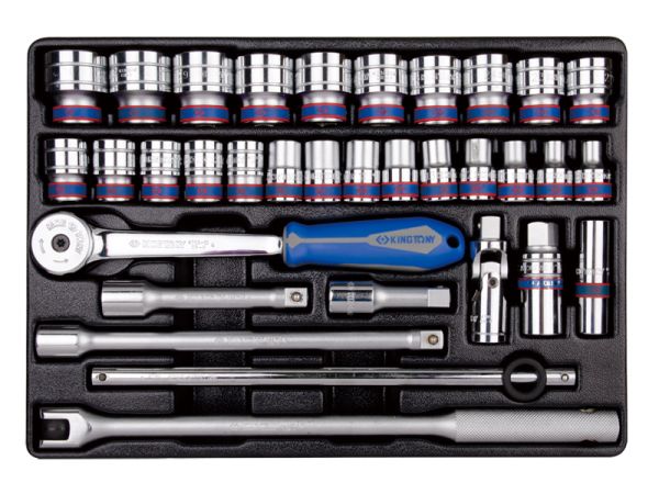 Набір торцевих головок 1/2" з принаддям ложемент, 33 одиниць