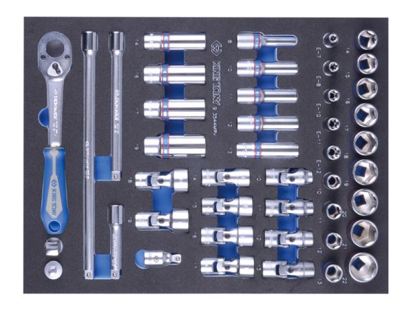 Набір головок торцевих 3/8" з принаддям (подовжувач, перехідник, трищітка)