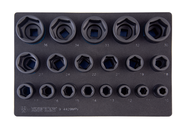 Набір ударних головок 1/2", ложемент, 19 одиниць