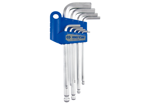 Набір шестигранників 9 од. екстрадовгих Г-подібних 1,5 - 10 мм