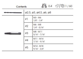 Набір екстракторів і свердл, 10 одиниць