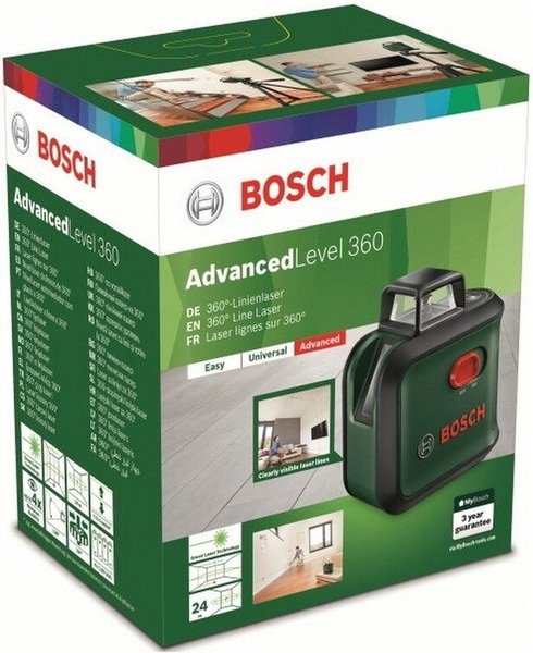 Нівелір лазерний BoschAdvancedLevel 360 Basic, 24м, зелений промінь, схил