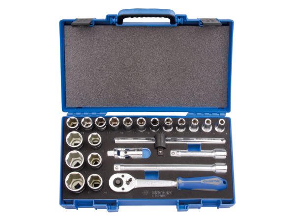 Набір головок 1/2", кардан, трищітка, подовжувач 23 одиниць 8-32 мм