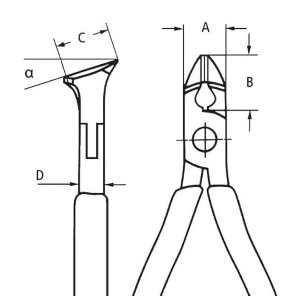 Кусачки кутові для електроніки KNIPEX 62 12 120