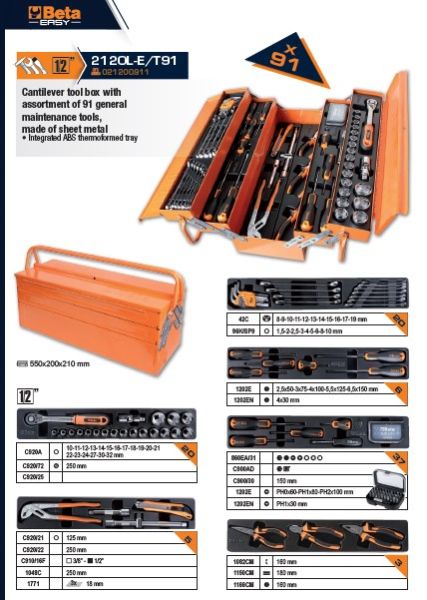 Набор инструментов универсальный 91 ед. 2120L-E/T91