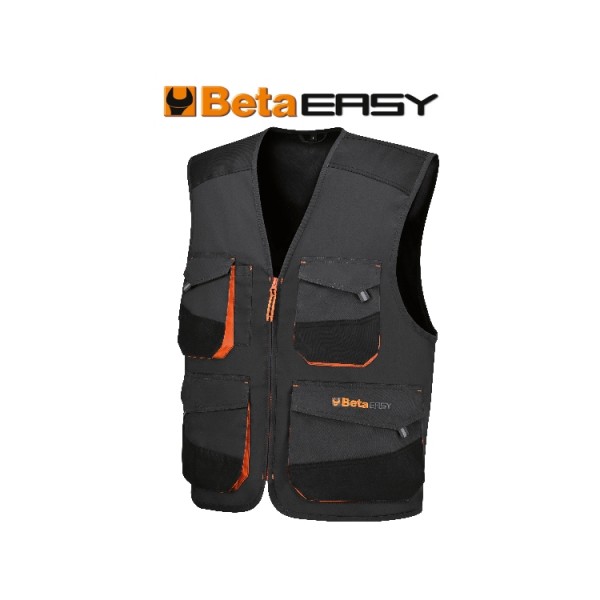 7907G L-SLEEVELESS WORK JACKET, GREY
