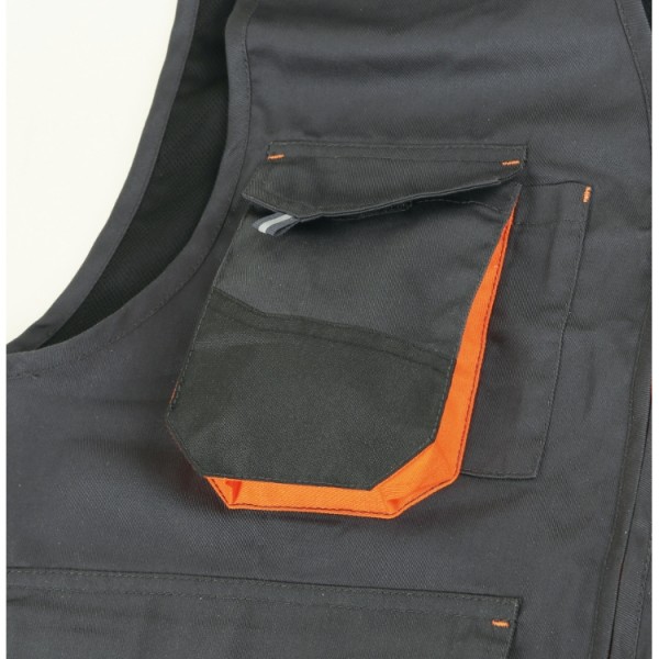 7907G L-SLEEVELESS WORK JACKET, GREY