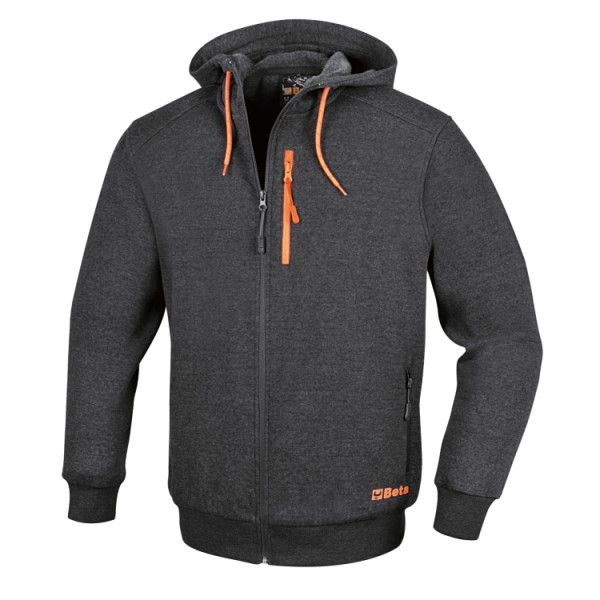 7665G XXL-HOODED FLEECE SWEATSHIRT GREY