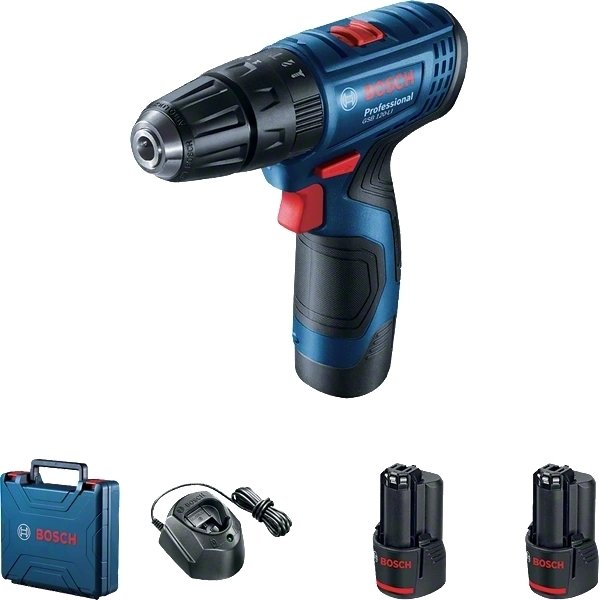 Акумуляторний ударний дриль-шуруповерт Bosch GSB 120 LI (2x2 А/год) Кейс + Набір біт + свердла (0.601.9G8.102)