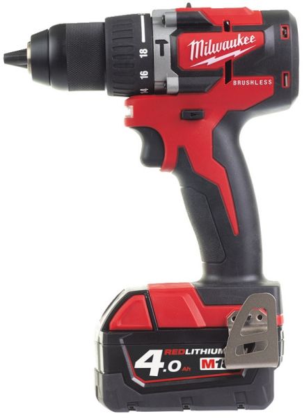 Дриль-шурупокрут з ударом акумуляторний MILWAUKEE, M18 CBLPD-402C, 60Нм, (+ заряд.пристрій, 2 акум.Х