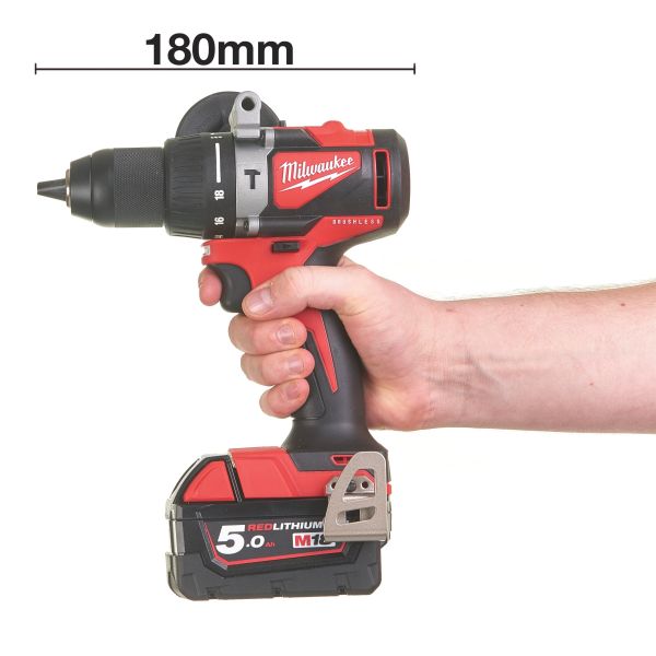 Дриль-шурупокрут з ударом акумуляторний MILWAUKEE, M18 BLPD2-502X, 82Нм (+ заряд.пристрій, 2 акум.Х