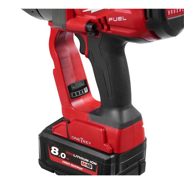 Гайкокрут високомоментний акумуляторний MILWAUKEE 1"(2400 Нм) M18 FUEL з фіксацією кільцем ONE-KEY (+ заряд.пристрій, 2 акум., H