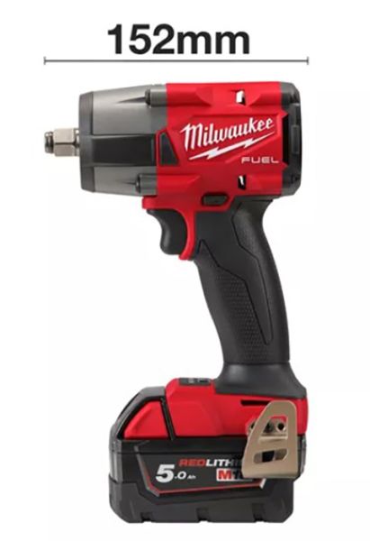 Гайкокрут імпульсний компактний 1/2" (881 Нм) з фрикційним кільцем MILWAUKEE M18 FMTIW2F12-502X , (+ заряд.пристрій, 2 акум., HD