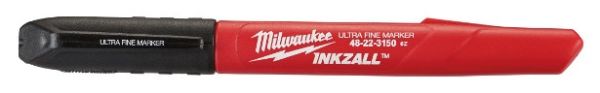 Набір маркерів InkZAll MILWAUKEE, ультра-тонких, чорні, (4шт)