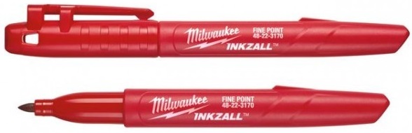 Маркер для будмайданчика InkZAll MILWAUKEE, тонкий, червоний
