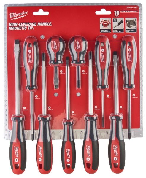 Набір викруток магнітних з трьогранною рукояткою PH/PZ/SL (10шт)