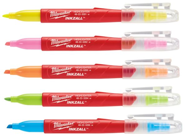 Набір текстмаркерів InkZAll MILWAUKEE, кольорові, (5шт)