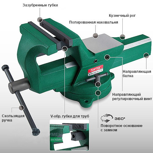 Лещата поворотні ковані 150мм 6" TOPTUL DJAD0106