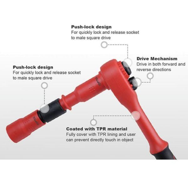 Набір ізольованого інструменту TOPTUL VDE 1/4" 14ед. (6-гр.) GZA1447