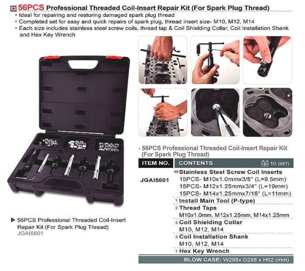 Набір для ремонту свічковий різьблення TOPTUL 56ед. JGAI5601