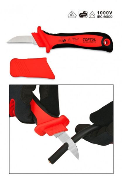 Ніж кабельний діелектричний TOPTUL 1000V VDE SFAA5020V4