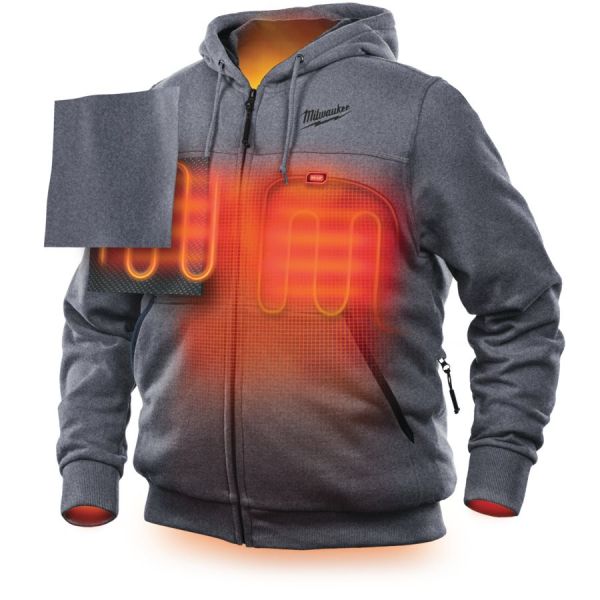 Куртка (толстовка) з електропідігрівом акумуляторна MILWAUKEE, M12 HH GREY3-0 (XXL), сіра