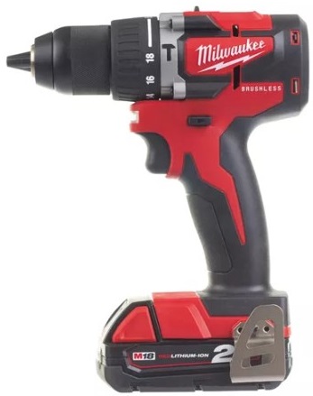 Дриль-шурупокрут з ударом акумуляторний MILWAUKEE, M18 CBLPD-202C, 60Нм