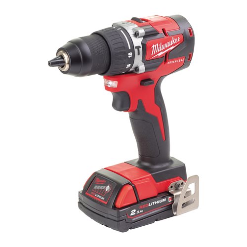 Дриль-шурупокрут з ударом акумуляторний MILWAUKEE, M18 CBLPD-202C, 60Нм
