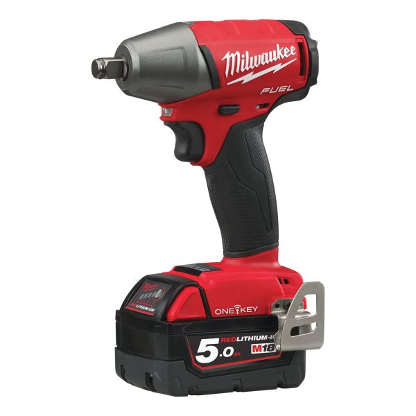 Гайкокрут акумуляторний 1/2" MILWAUKEE, M18 ONEIWF12-502X, 300Нм (+ заряд.пристрій, 2 акум.Х 5Аг, HD