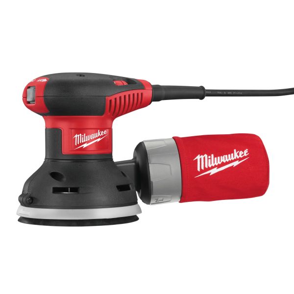 Шліфмашина ексцентрикова MILWAUKEE, ROS 125 E, 300Вт, 125мм (+шліфпапір, пилозбірник, кабель, сумка для інструментів)