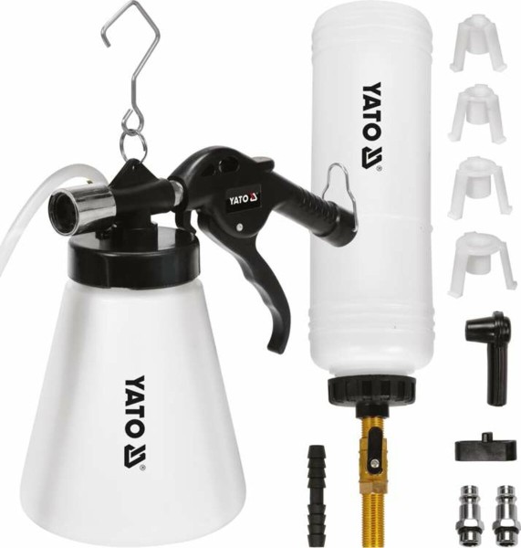 Набір для прокачування гальмівних систем авто(пневматичний) YATO :4 перехідники 0,62 МПа [20]