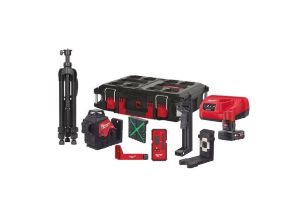Нівелір лазерний 3D акумуляторний MILWAUKEE, M12 3PL-401C (+заряд. пристрій. ,1акум.Х4Аг, кейс)