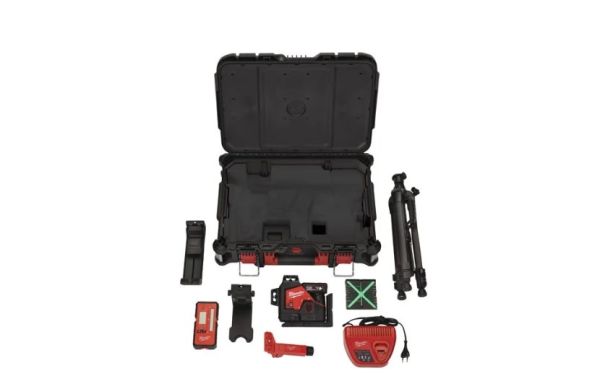 Нівелір лазерний 3D акумуляторний MILWAUKEE, M12 3PL-401C (+заряд. пристрій. ,1акум.Х4Аг, кейс)