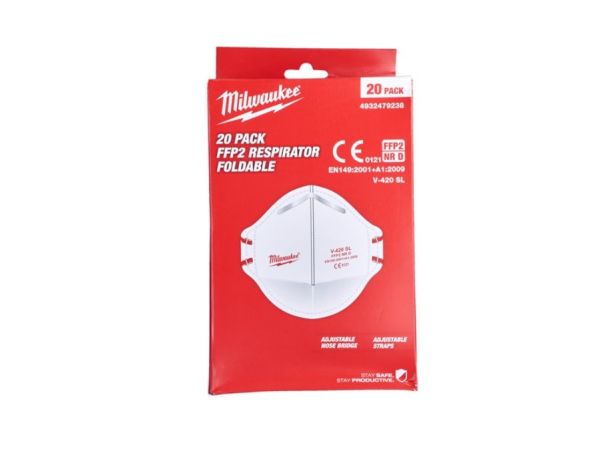 Респиратор складной без клапана FFP2 (20шт) MILWAUKEE 4932479238