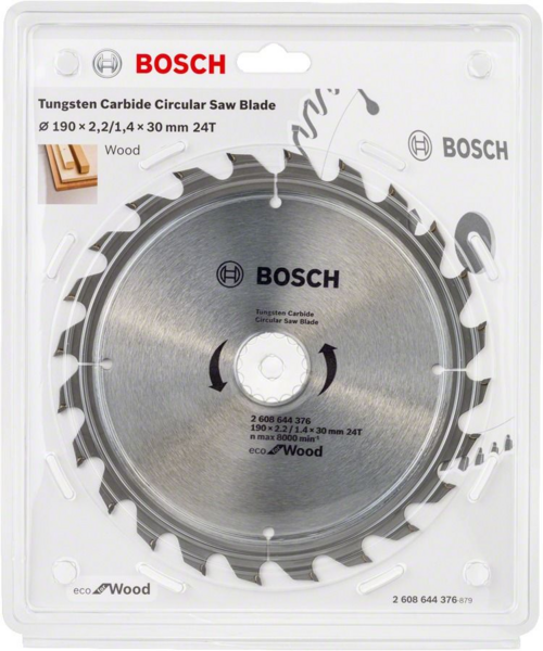 Диск пильний Bosch optiline Eco, 190x30мм, 24T (2.608.644.376)