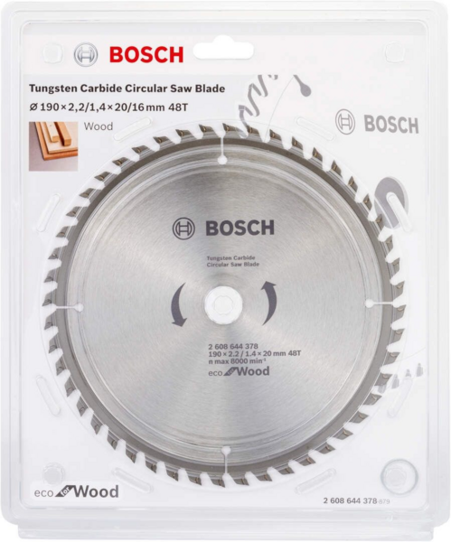 Диск пиляльний Bosch Bosch Eco for Wood 190x2.2x20-48T (2.608.644.378)