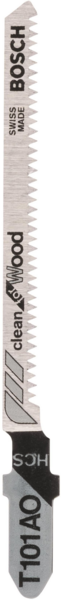 Полотно пиляльне для електролобзика HSC Bosch для дерева, T 101 AO, 1.4х82мм, 2шт (2.609.256.723)