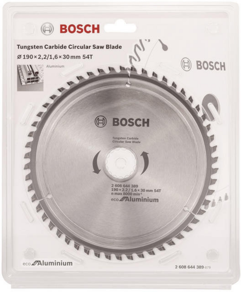 Диск пильний Bosch Eco for Aluminium 190x2.42/1.6x30 мм 54TCG (2.608.644.389)